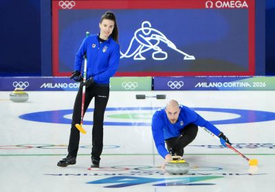 Cortina: training day for Olympic curling champions Mosaner and Constantini