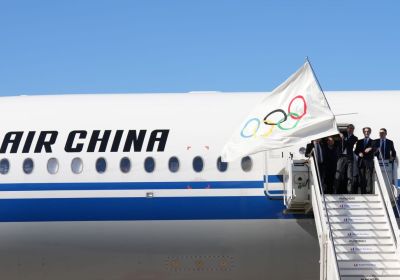The Olympic flag lands in Italy