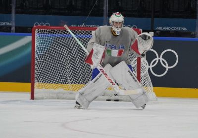 Milan: training session for the men's national ice hockey team